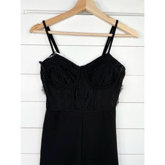 Dylan Ryan NYC Black Fitted Bodice Bustier Wide Leg Sleeveless Jumpsuit Size S - Picture 6 of 11